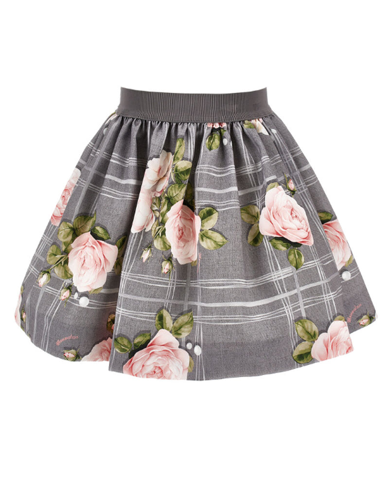 
  
    Monnalisa
  
 Girls Grey Floral Skirt