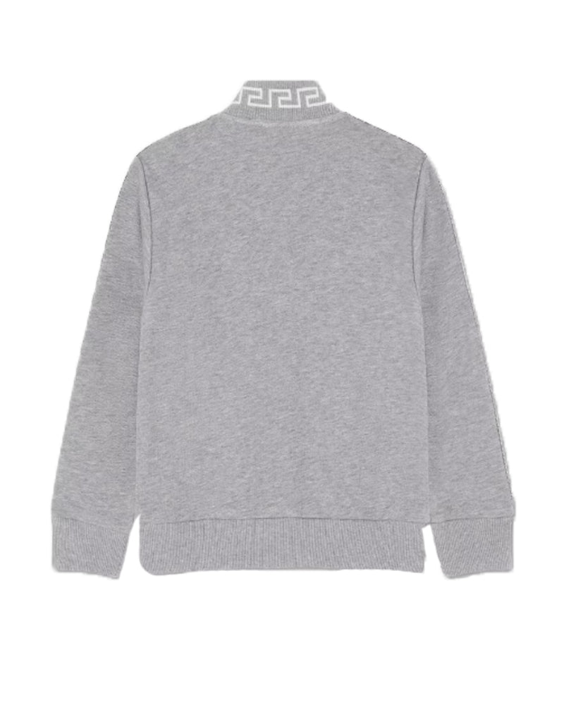 Boys Grey Zip Greca Sweater