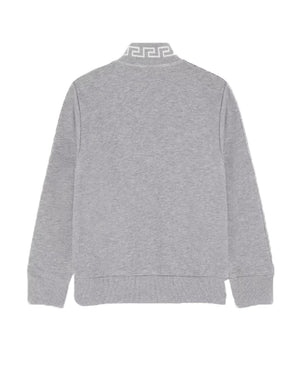 
  
    Versace
  
 Boys Grey Zip Greca Sweater