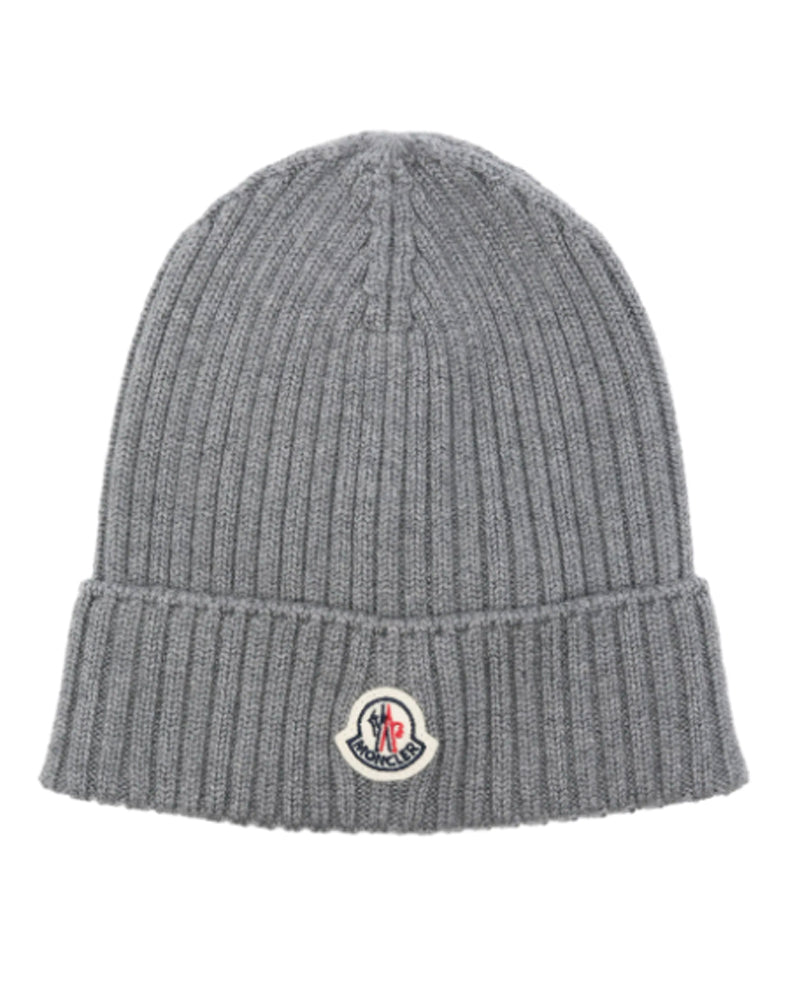 Moncler Kids Enfant Boys Grey Knit Hat
