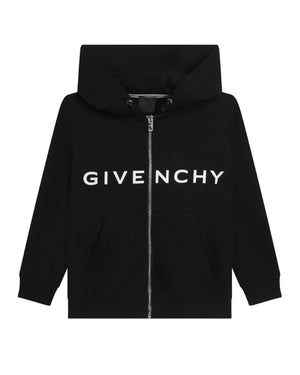 
  
    Givenchy
  
 Girls Black Logo Zip Hoodie