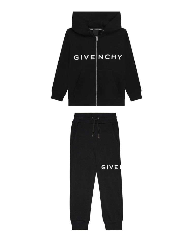Girls Black Logo Tracksuit