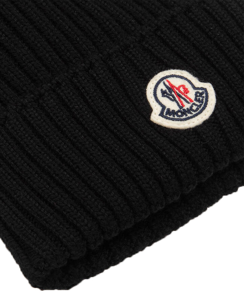 Black Wool Pom-Pom Hat