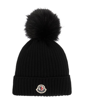 
  
    Moncler
  
    Enfant
  
 Black Wool Pom Pom Hat