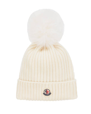 
  
    Moncler
  
    Enfant
  
 White Wool Pom-Pom Hat