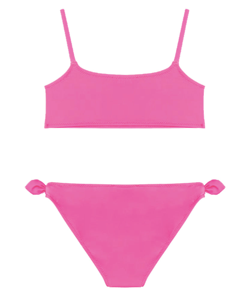 Girls Fuchsia Logo Bikini