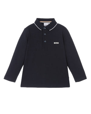 
  
    Boss
  
 Boys Navy Long Sleeve Polo