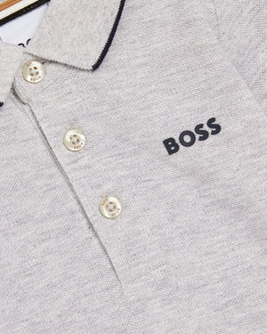 
  
    Boss
  
 Boys Grey Long Sleeve Polo