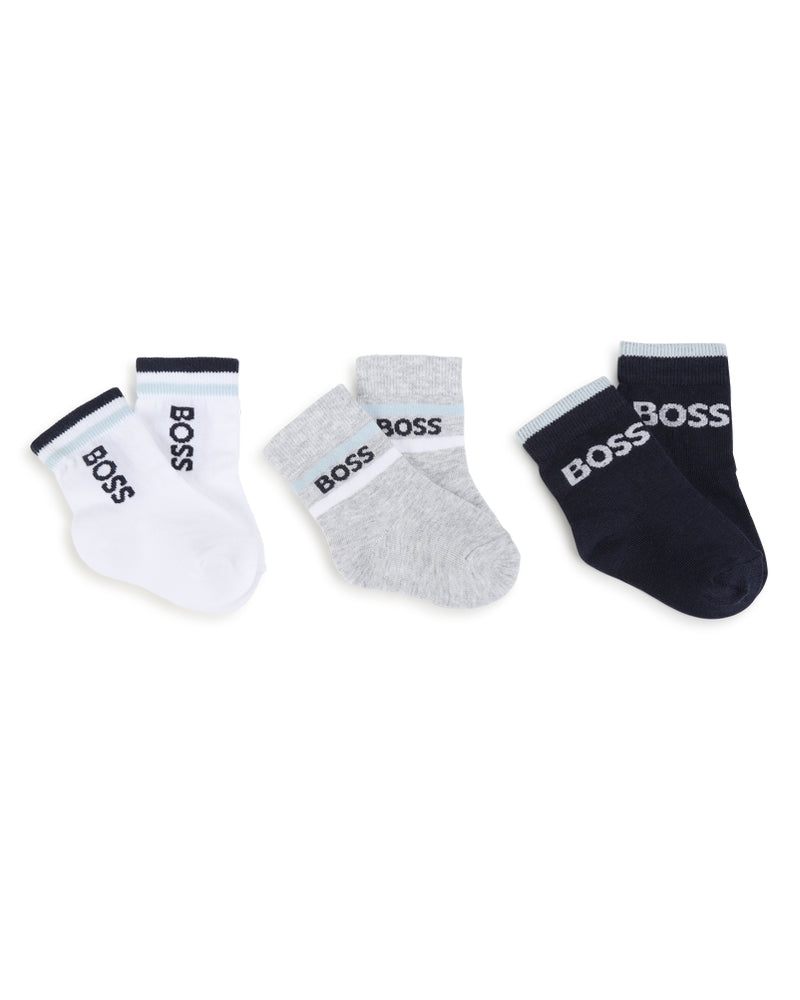 Hugo Boss Kids Baby Boys Navy 3 Pack Sock Set 19