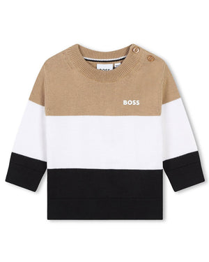 
  
    Boss
  
 Baby Boys Beige/Black Knit Sweater