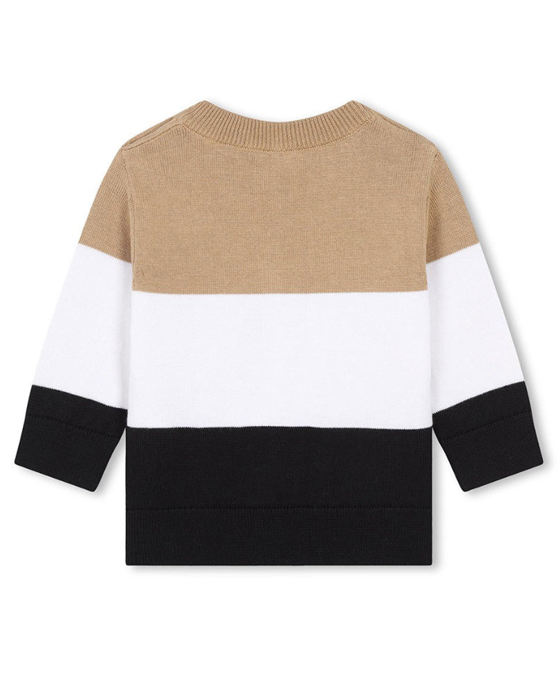 Baby Boys Beige/Black Knit Sweater