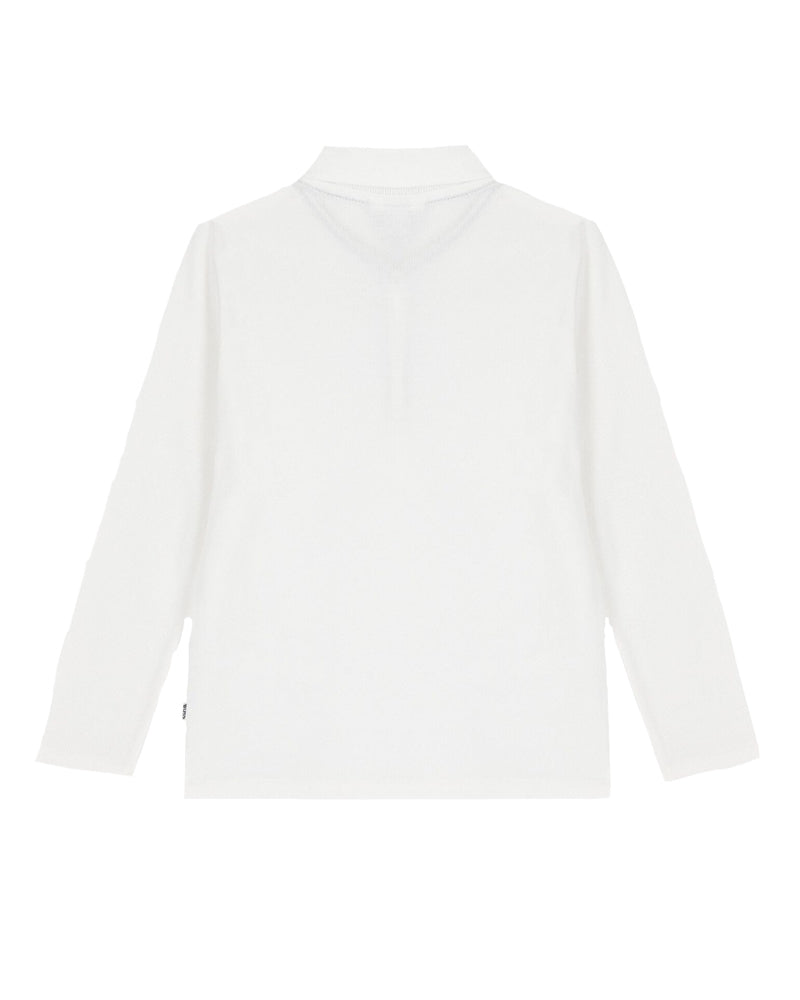 Boys White Cotton Polo