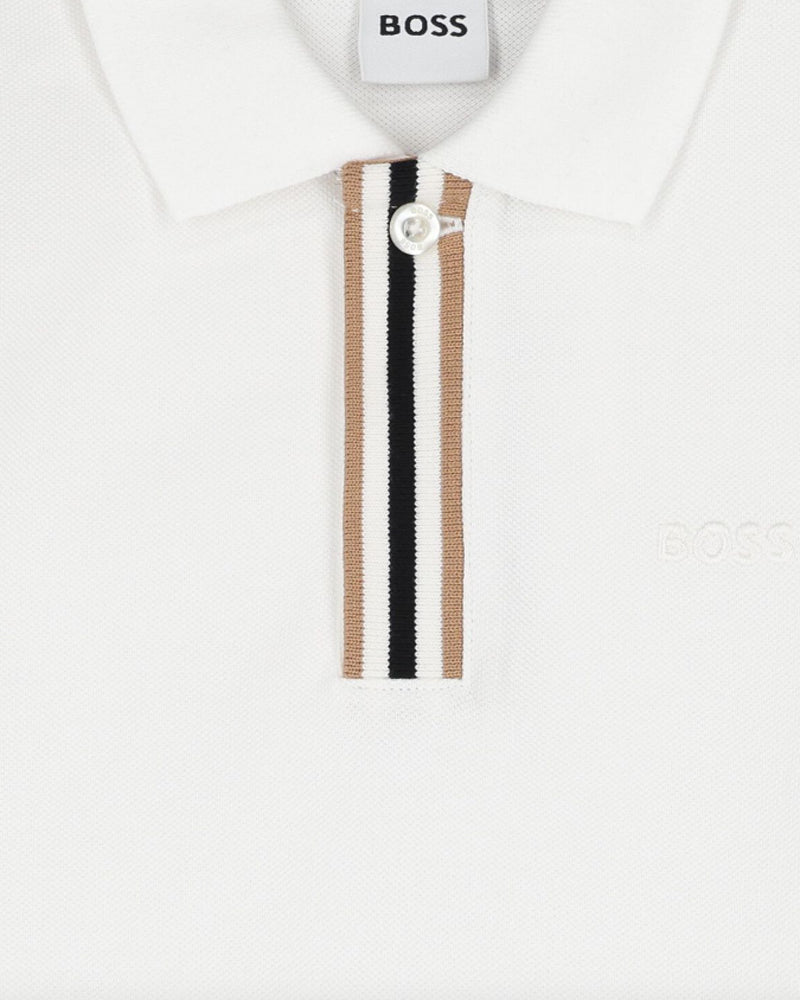 Boys White Cotton Polo