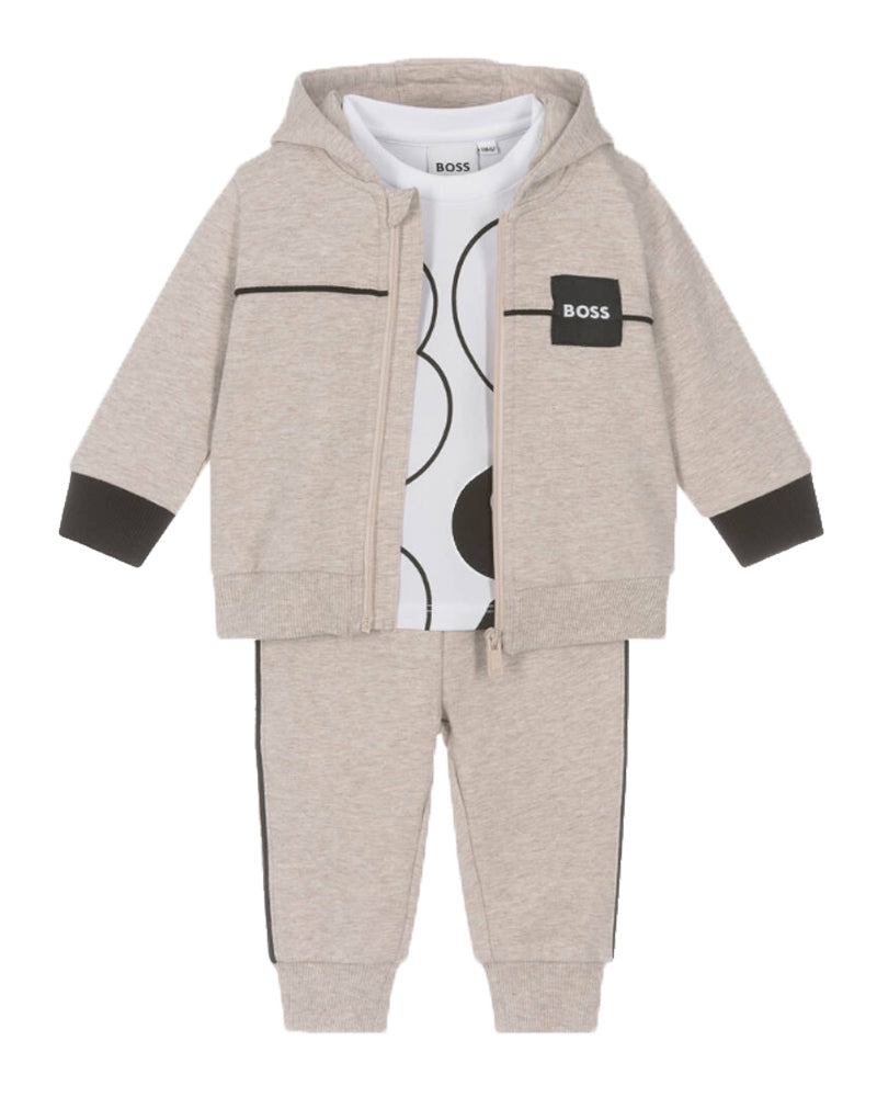 Baby Boys Beige Tracksuit Set