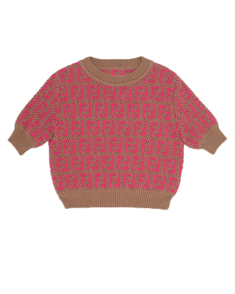 Girls Fuchsia Knit Sweater