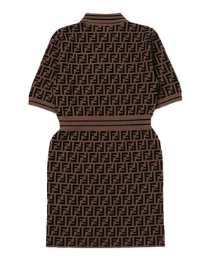 
  
    Fendi
  
 Girls Brown Logo FF Knit Dress