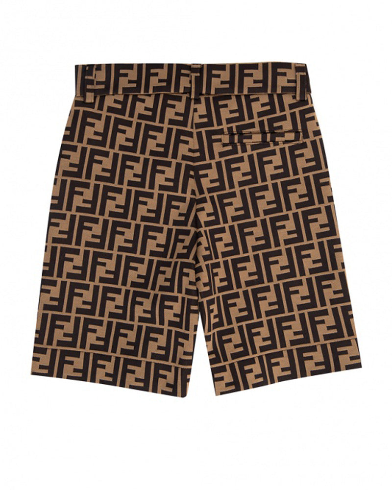 Boys Brown FF Logo Shorts