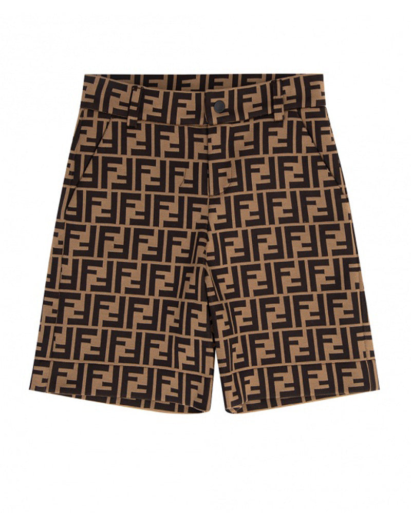 Boys Brown FF Logo Shorts