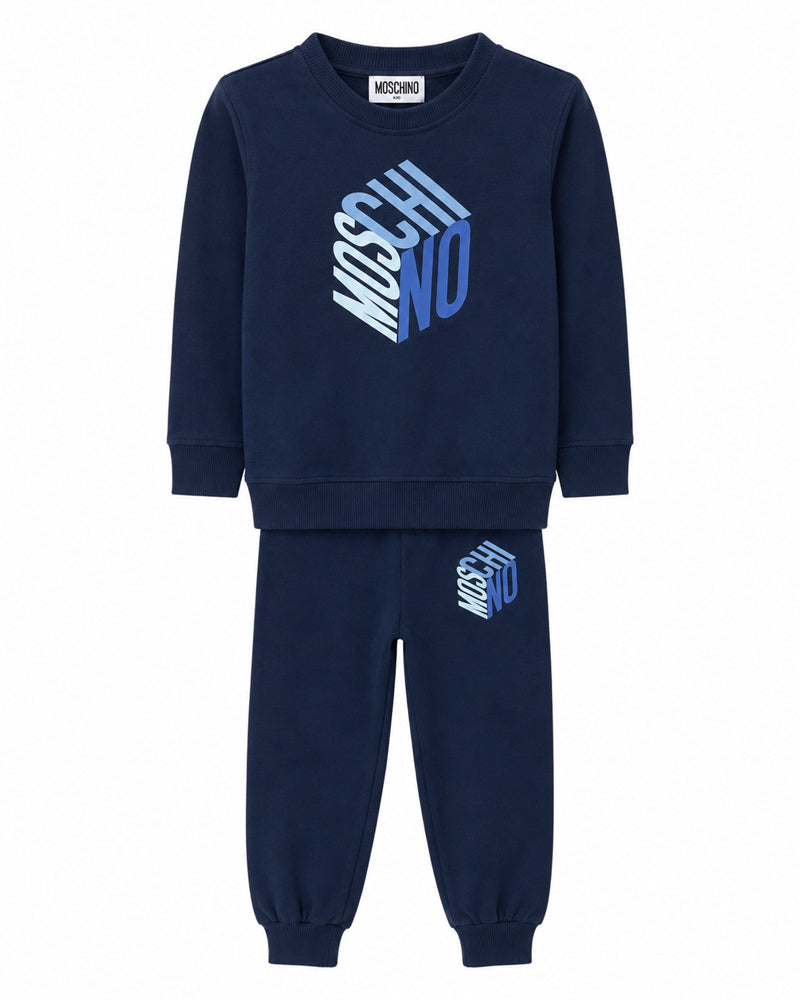 
  
    Moschino
  
 Boys Navy Cotton Logo Tracksuit