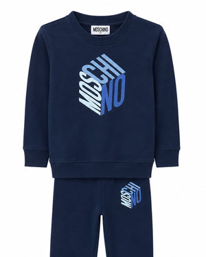 
  
    Moschino
  
 Boys Navy Cotton Logo Tracksuit