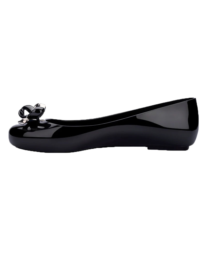 Girls Black Sweet Love Glam Ballerina
