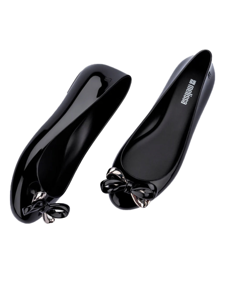 Girls Black Sweet Love Glam Ballerina