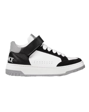 
  
    Versace
  
 Boys Leather Logo High Top Sneaker