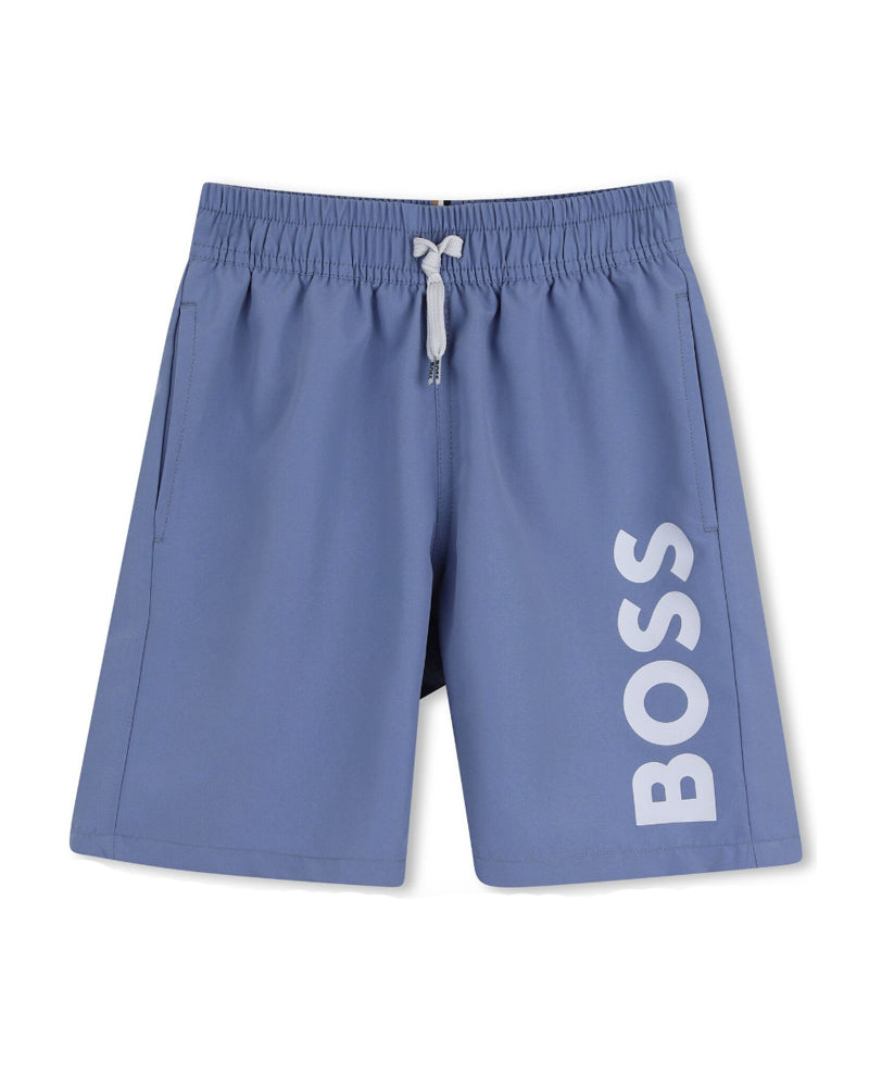 
  
    Boss
  
 Boys Blue Logo Swim Shorts
