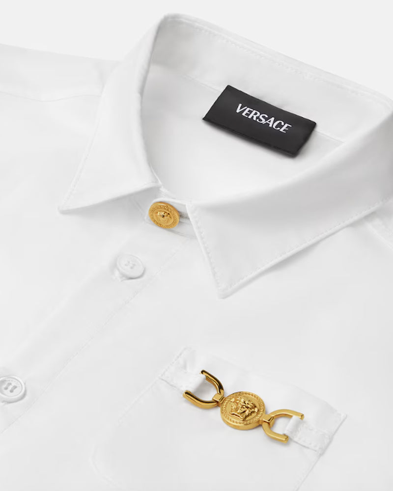 
  
    Versace
  
 Boys White Cotton Shirt