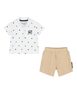 
  
    Karl
  
    Lagerfeld
  
    Kids
  
 Baby Boys White/Beige Polo & Short Set