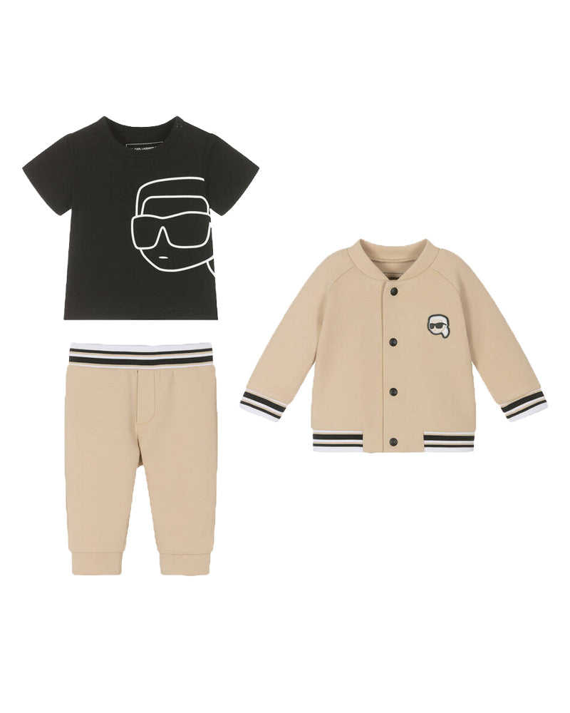 Baby Boys Beige Tracksuit Set