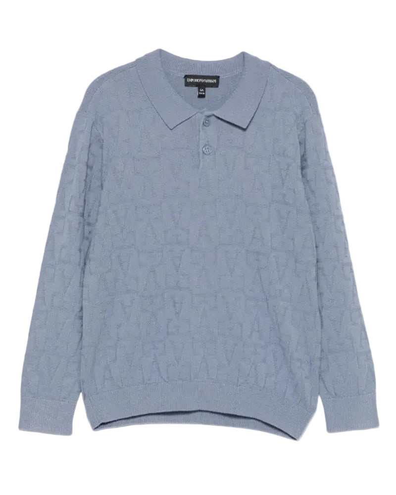 
  
    Emporio
  
    Armani
  
 Boys Blue EA Logo Jacquard Polo