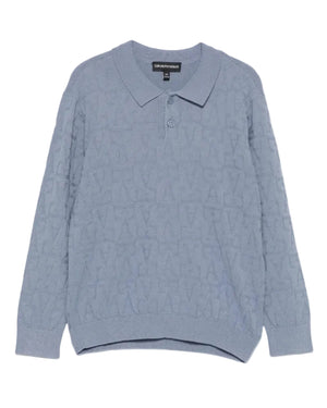 
  
    Emporio
  
    Armani
  
 Boys Blue EA Logo Jacquard Polo