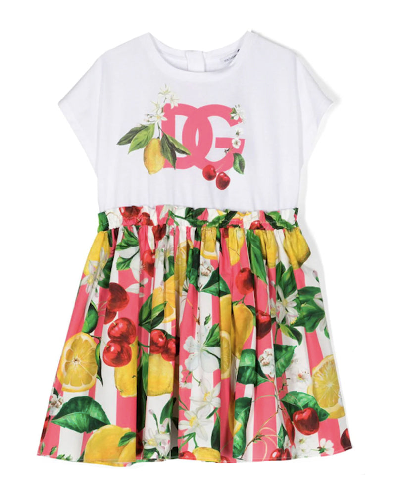 Girls Lemon & Cherry Print Dress