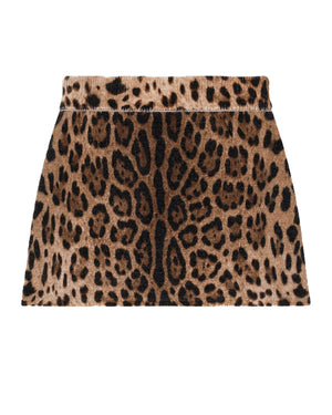 
  
    Dolce
  
    &
  
    Gabbana
  
 Girls Wool Printed Leopard Skirt