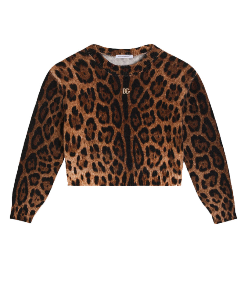 
  
    Dolce
  
    &
  
    Gabbana
  
 Girls Brown Leopard Pullover