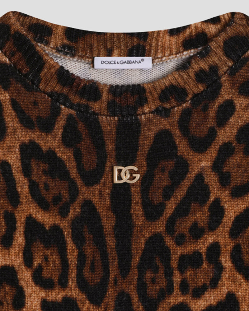 
  
    Dolce
  
    &
  
    Gabbana
  
 Girls Brown Leopard Pullover