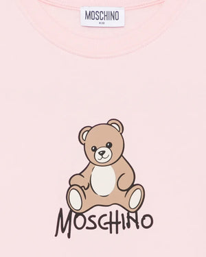 
  
    Moschino
  
 Girls Pink Cotton Sweater Dress