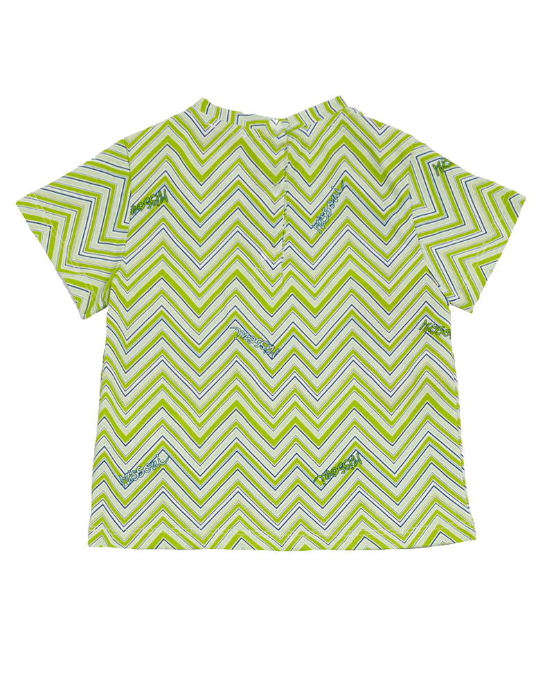 Boys Green Chevron Print T-Shirt