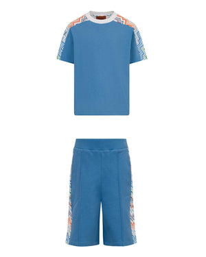 
  
    Missoni
  
 Boys Blue Cotton T-Shirt & Short Set