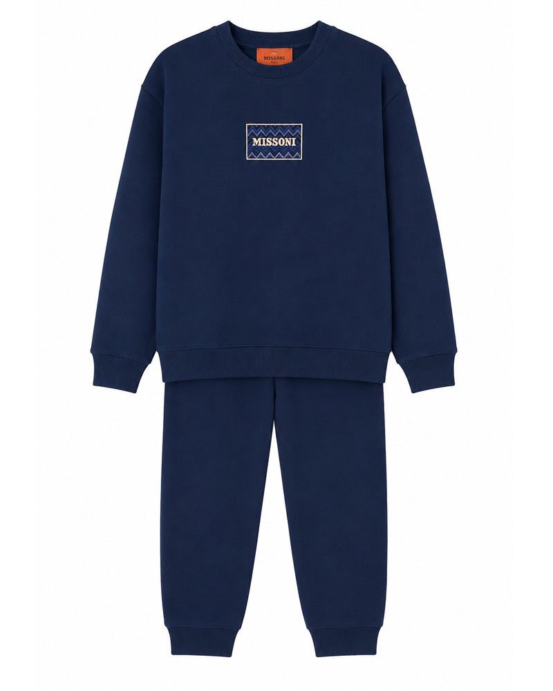 
  
    Missoni
  
 Boys Navy Cotton Logo Tracksuit