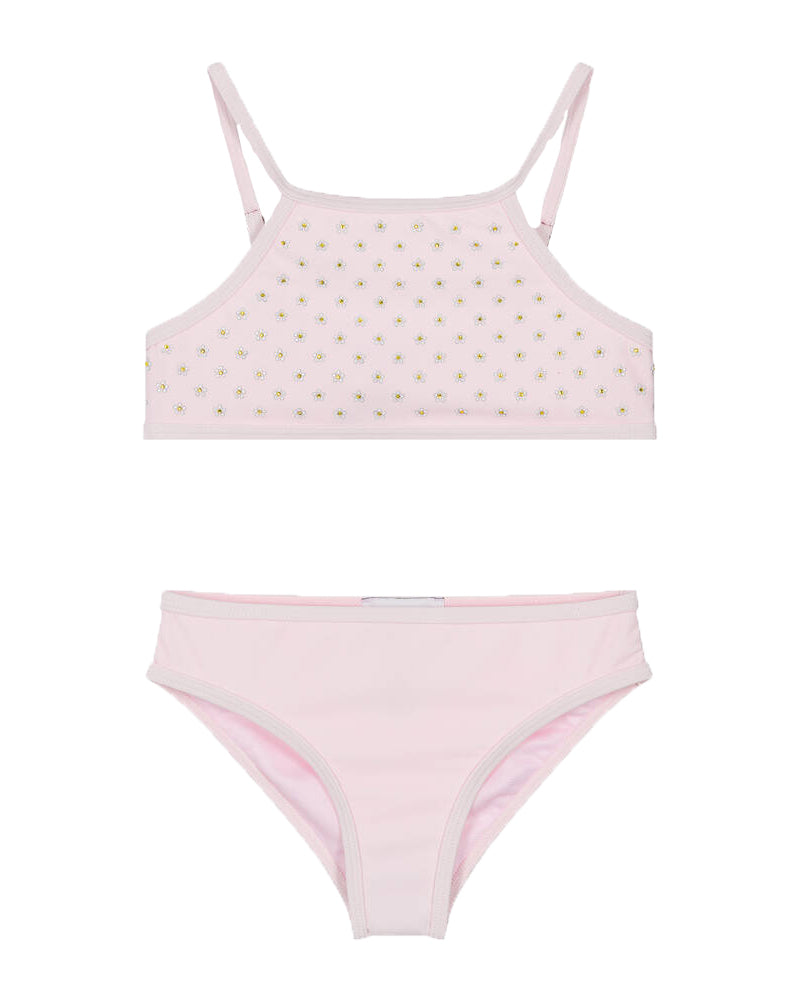 Girls Pink Diamanté Bikini