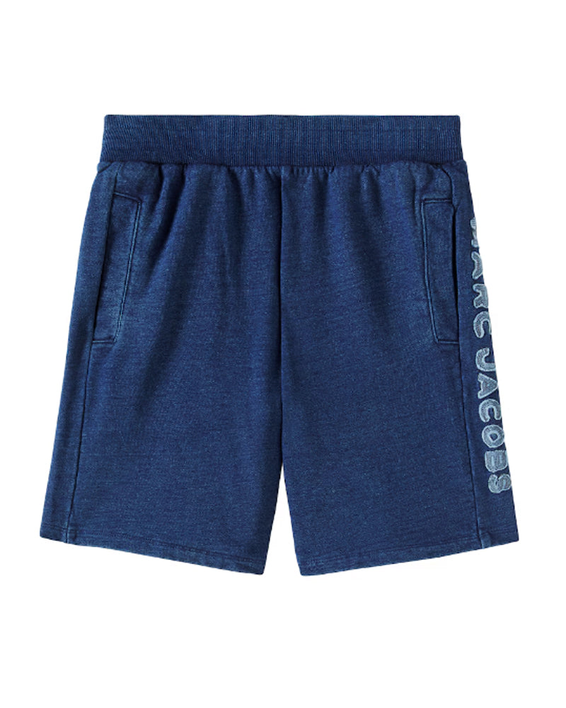 Boys Blue Cotton Logo Shorts