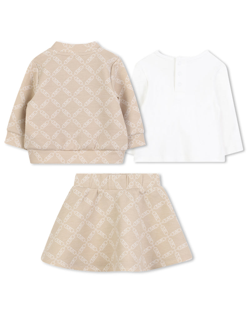 Baby Girls Beige Skirt Set