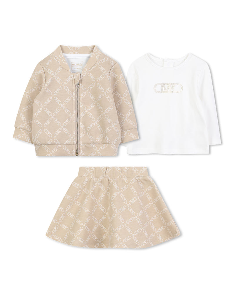Baby Girls Beige Skirt Set