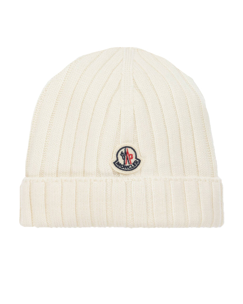 Moncler Baby Ivory Logo Hat