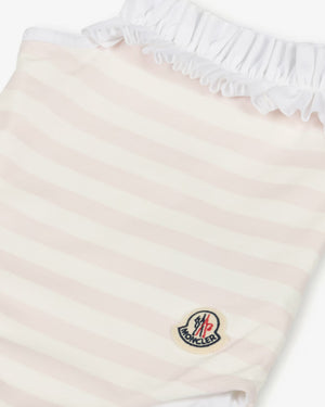 
  
    Moncler
  
    Enfant
  
 Baby Girls Pink Stripe Logo Swimsuit