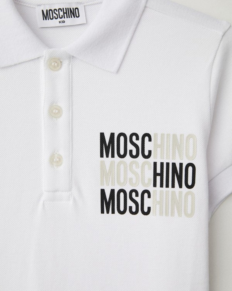 
  
    Moschino
  
 Boys White Logo Polo
