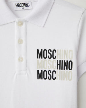 
  
    Moschino
  
 Boys White Logo Polo