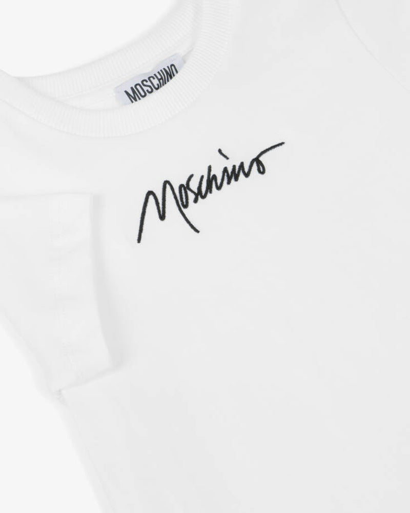 White Embroidered Logo T-Shirt